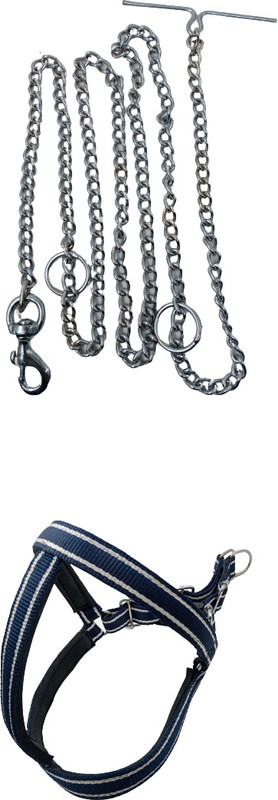 Yucky Leash Chain 12 No Size Medium nylon harness padded adjustable strong quality 203 cm Dog Chain Leash(Silver)