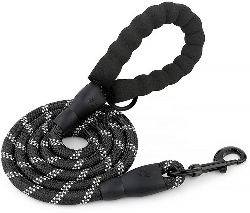 mil9us Strong Durable Nylon Leash with Comfortable Padded Handle Dog & Cat Head Collar(Medium, BLACK)
