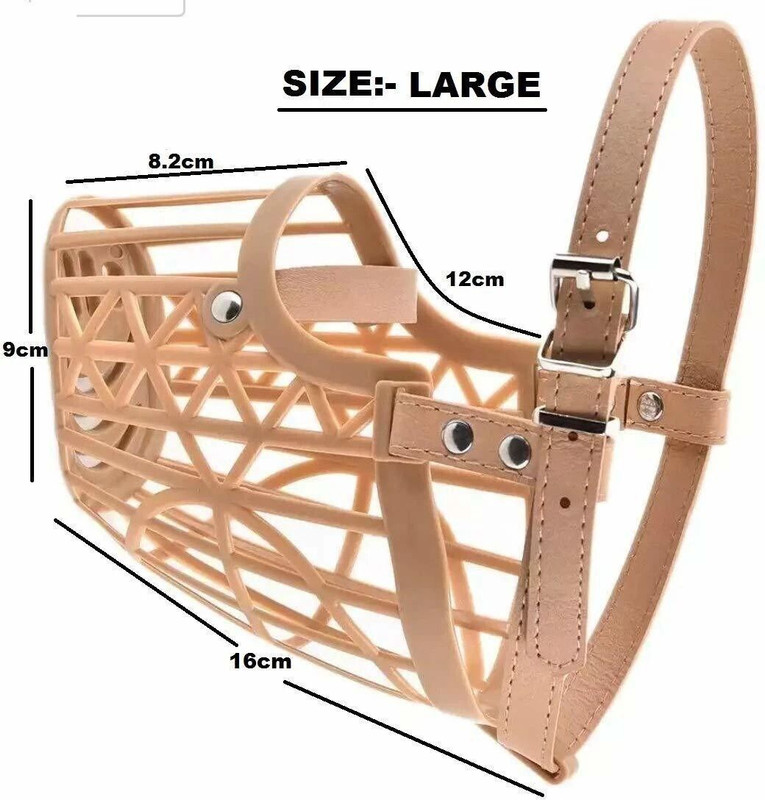 Petlia Large Strips Dog Muzzle(Beige)