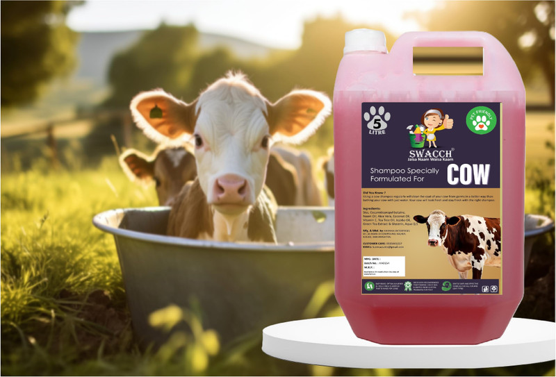swacch Cow Shampoo I Smooth & Shine Shampoo For Cow I Conditioning Jasmine Cow Shampoo(5 L)