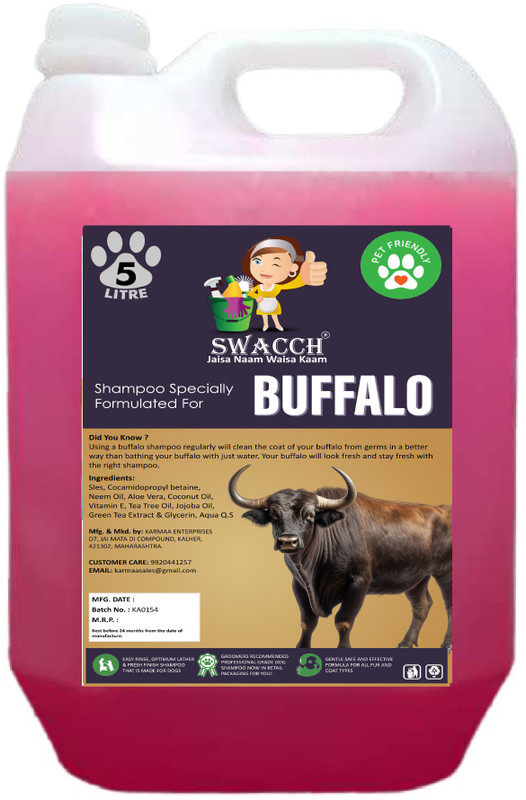 swacch Cow Shampoo I Smooth & Shine Shampoo For Cow I Conditioning Rose Cow Shampoo(5 L)