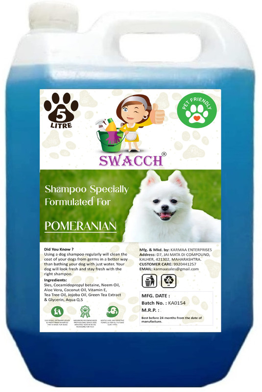swacch Doberman Dog Shampoo I Puppy Safe Shampoo I Shine and Smooth Hair Conditioning Neem Alovera Dog Shampoo(5 L)