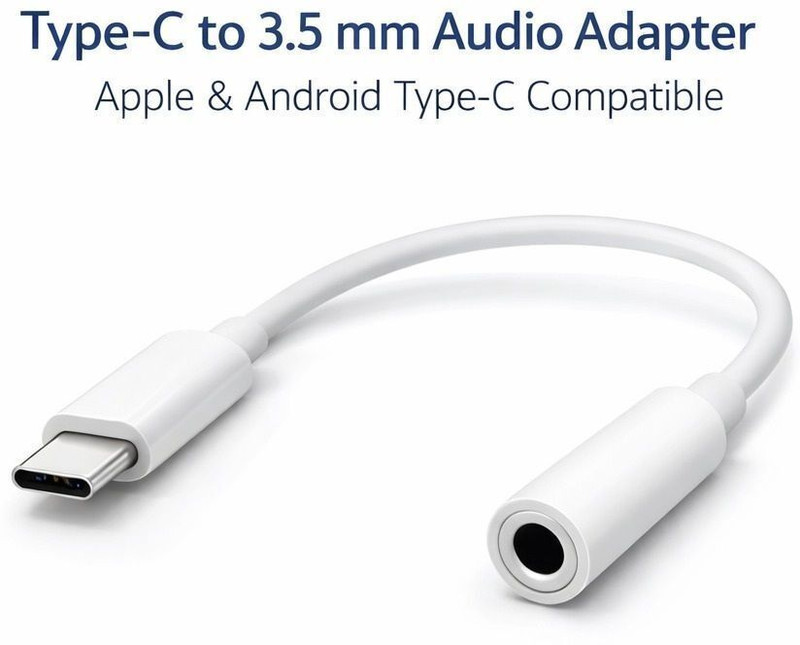 CABTRONICS White USB-C Audio Adapter for Headphones – Durable & Clear Sound Phone Converter(Android, IOS, Windows)