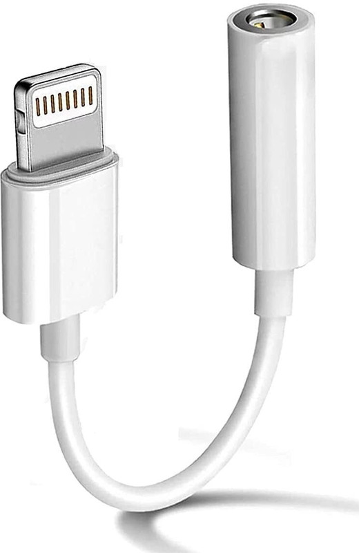 UBRONIK White Lightning Male Phone Audio Connector for 3.5mm Jack Phone Converter(IOS)