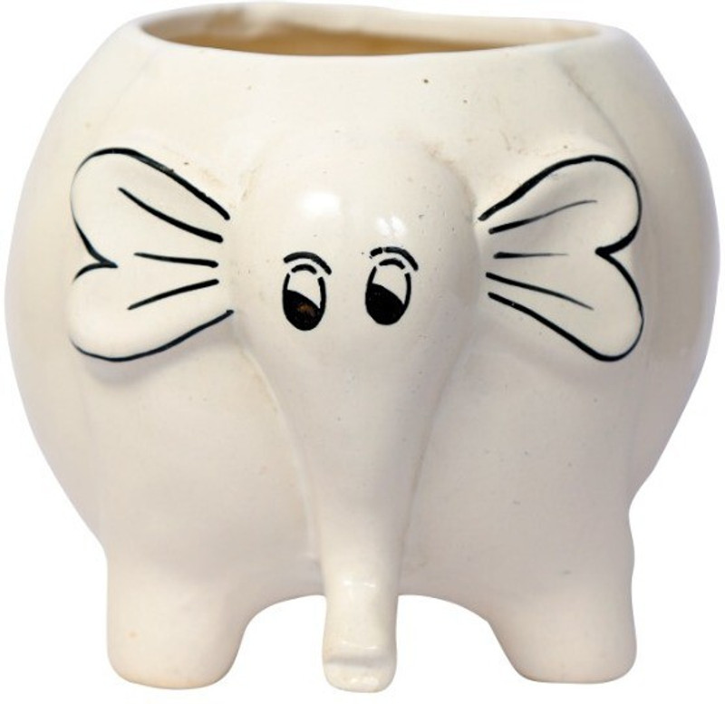 CloudNursery Elephant Ceramic pot || Plant Container Set Plant Container Set(Ceramic)