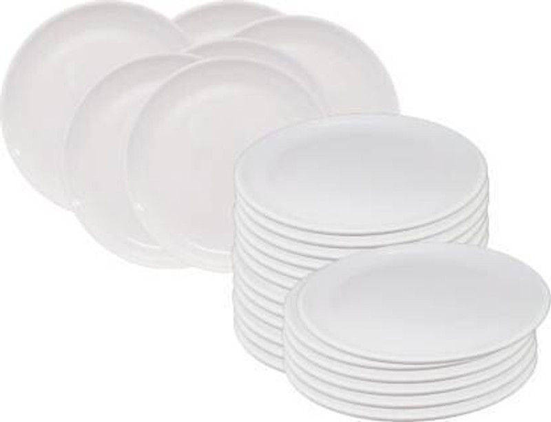 Everbuy premium quality unbreakable Plastic Round Plate 7 inch (24 Quarter Plate) Quarter Plate(Pack of 24)