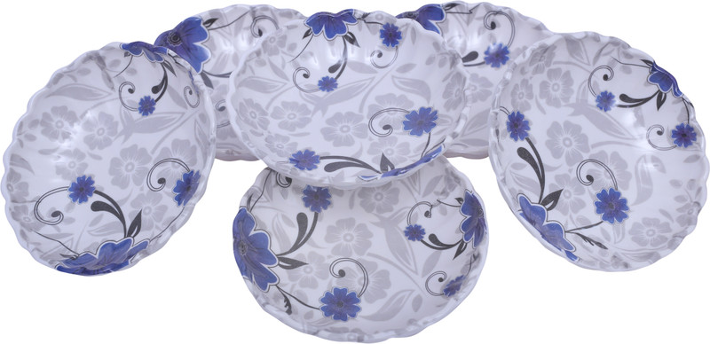 Feast Melamine(408) Round 6 Inch Snacks Saucer/Plate set Capacity 400 ml Quarter Plate(Pack of 6)