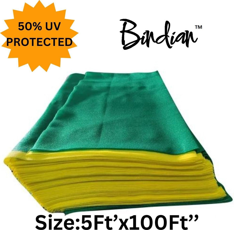 B S NATURAL Shade Net 5x100 feet green net 50% UV Block Multipurpose for Garden/Balcony Portable Green House(Green)