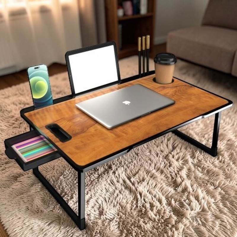 hevenq Wood Portable Laptop Table(Finish Color - wood)