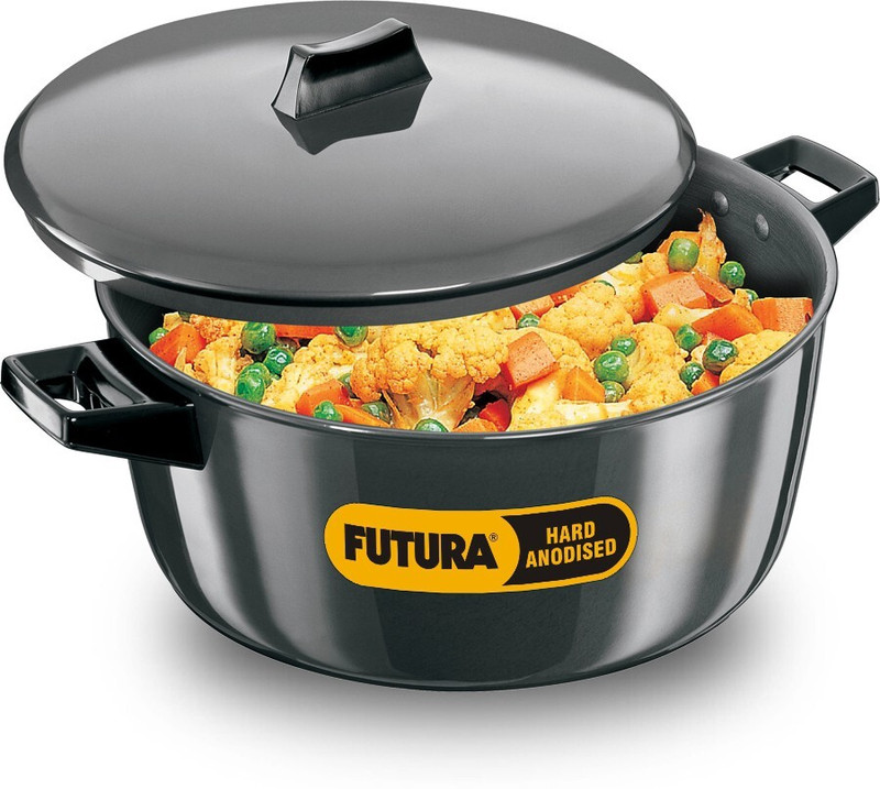 Hawkins Cook n Serve Bowl (ACB60) Sauce Pan 27 cm diameter with Lid 6 L capacity(Hard Anodised)