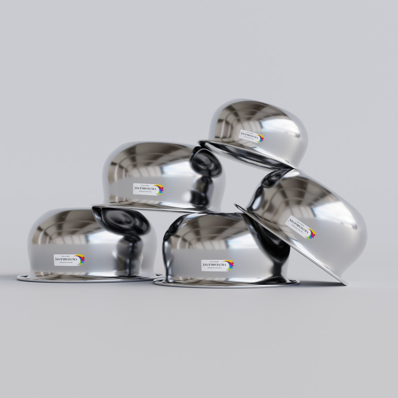 VIGSHRISE Stainless Steel Vegetable Bowl Stainless Steel Plain Handi Only(Pack of 5, Silver)