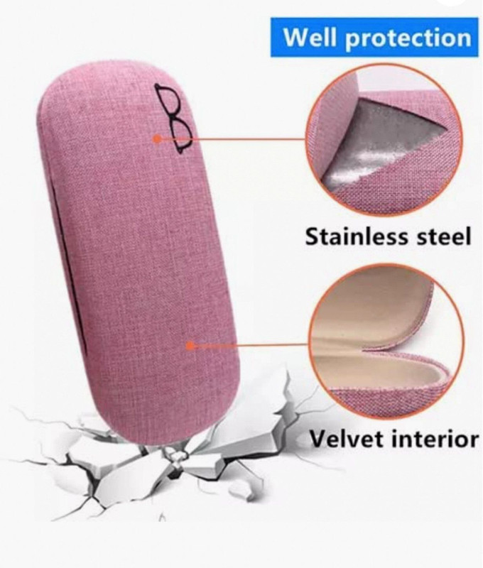 OKU Linen PU Leather Sunglasses Cases Hard Shell Unisex Pouch For Eyewear Pouch