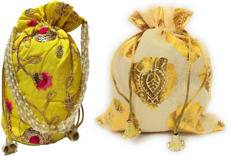 JDDCART Yellow potli bag Potli(Pack of 2)