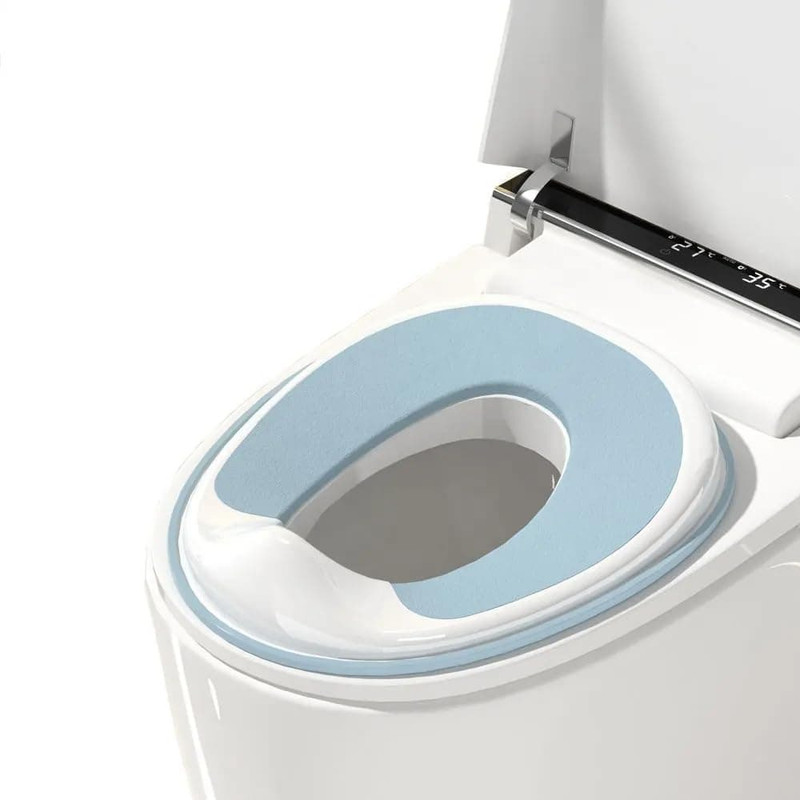 RUDRO IMPEX Washable and Reusable Cushion with Self-Adhesive seat cover Potty Seat(Blue)