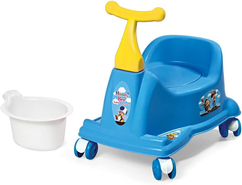 IMMUTABLE Scooter Style Wheels Potty Seat with Removable Tray and cover CHW8 Potty Box(Multicolor)