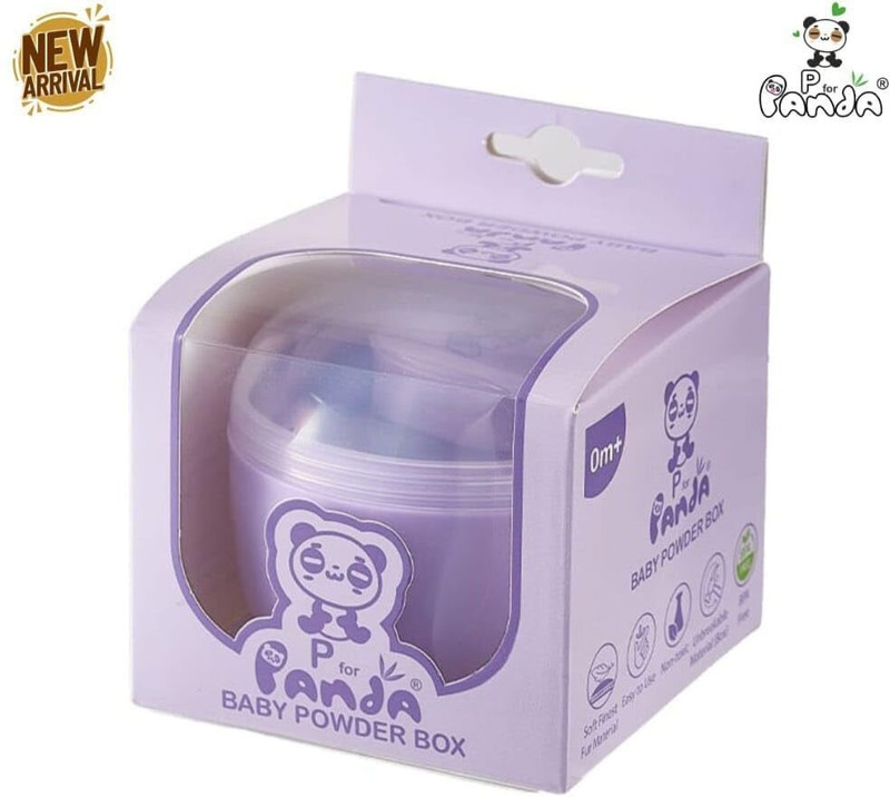 CPUNIQUESALES Panda Baby Powder Box with Soft Elephant Puff(Multicolor)