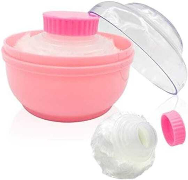 Kiddy Premium Baby Skin Care Baby Powder Puff with Box Holder and storage case(Pink)