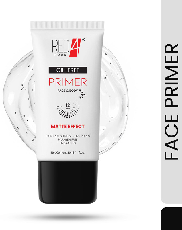 RED4 Face & Body Primer Matte Finish Oil Free  Primer  - 30 ml(Transparent)