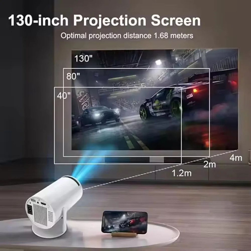 Czech Buy Newest Mini Projector 4K, Android projector in Good Quality DNZ15 Projector Screen (Width 115.5 cm x 44.5 cm Height)