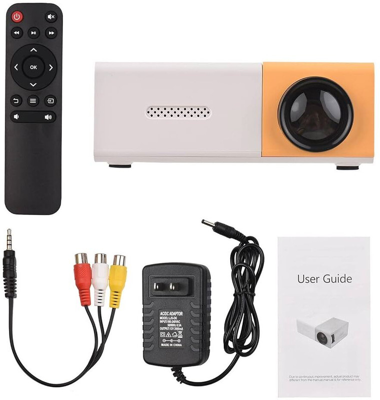 IMMUTABLE Full HD LED Projector YG-300 White&Yellow COI16 Projector Screen (Width 5 cm x 10 cm Height)