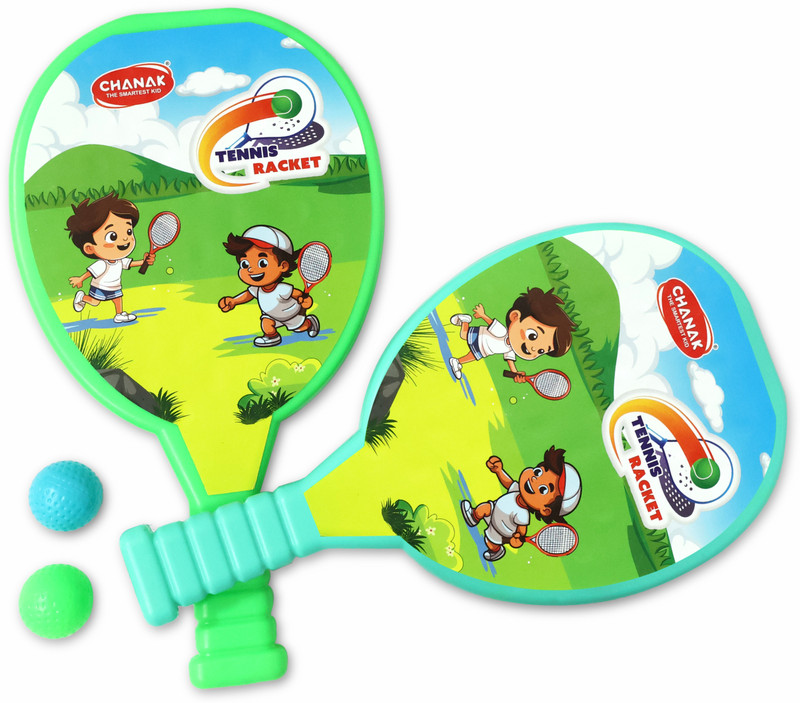 333MART Plastic Tennis Racket for boys and girls Includes 2 Rackets & 2 Balls Multicolor Unstrung Tennis Racquet(Pack of: 1, 140 g)