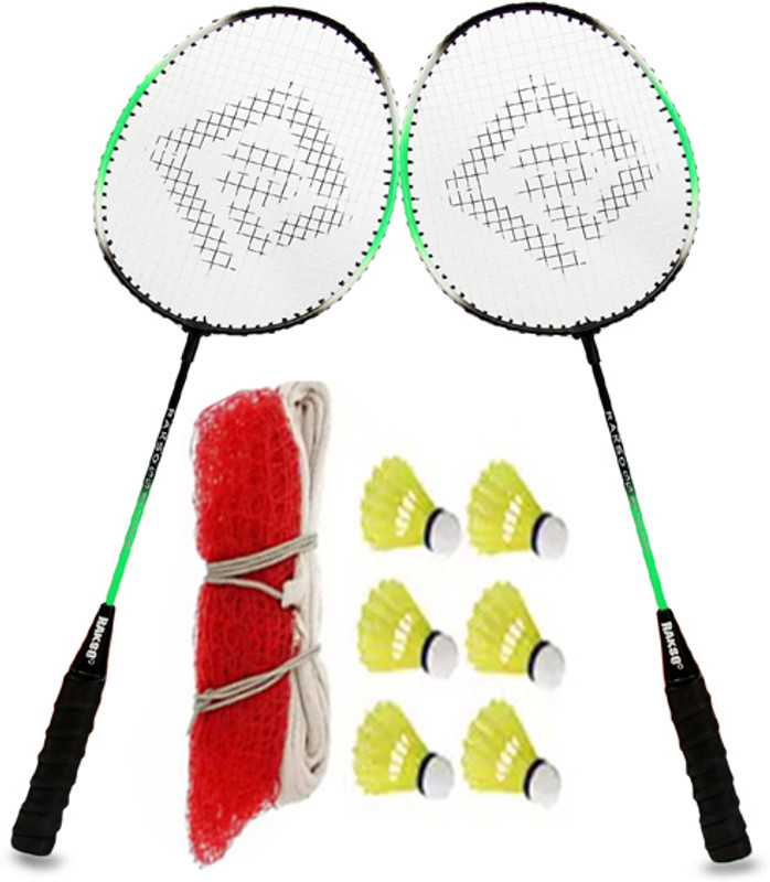 Rakso Badmintion RACKET set WITH Plastic_6 shuttle WITH NET Badminton Kit