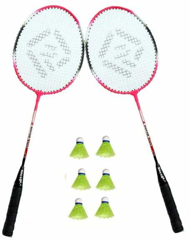 Rakso Badmintion racket set 2 pc badminton and 6 shuttle cock Badminton Kit