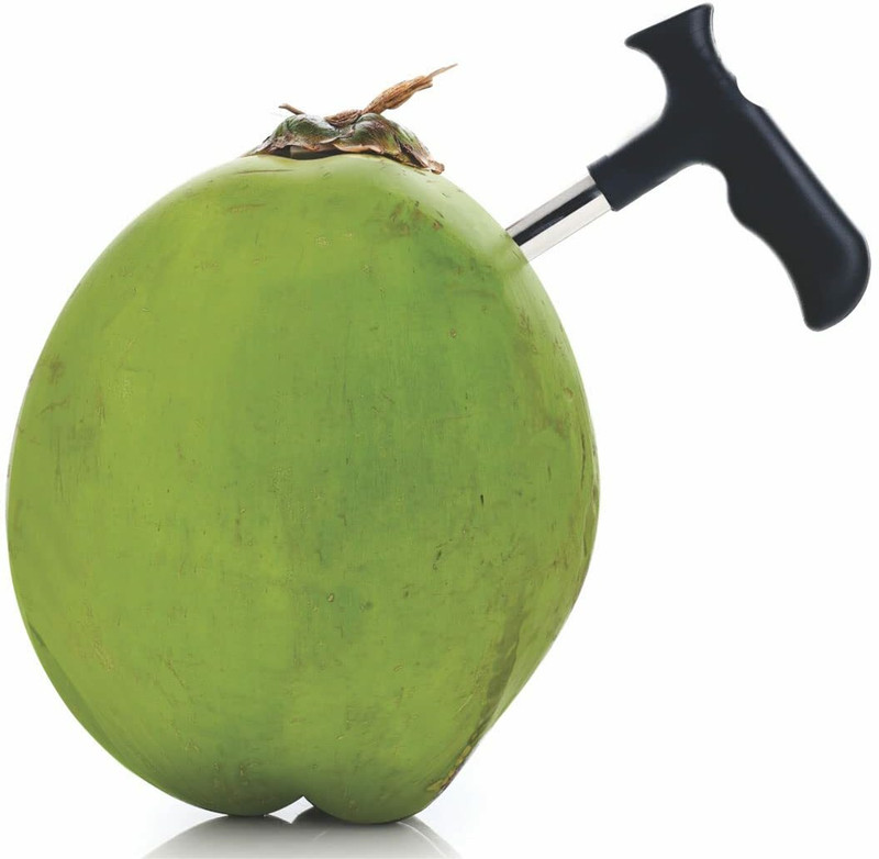 NILHARI Coconut Opener Stainless Steel Drill Cutter with Cleaner Stick Coconut Tool Straight Peeler(Multicolor)