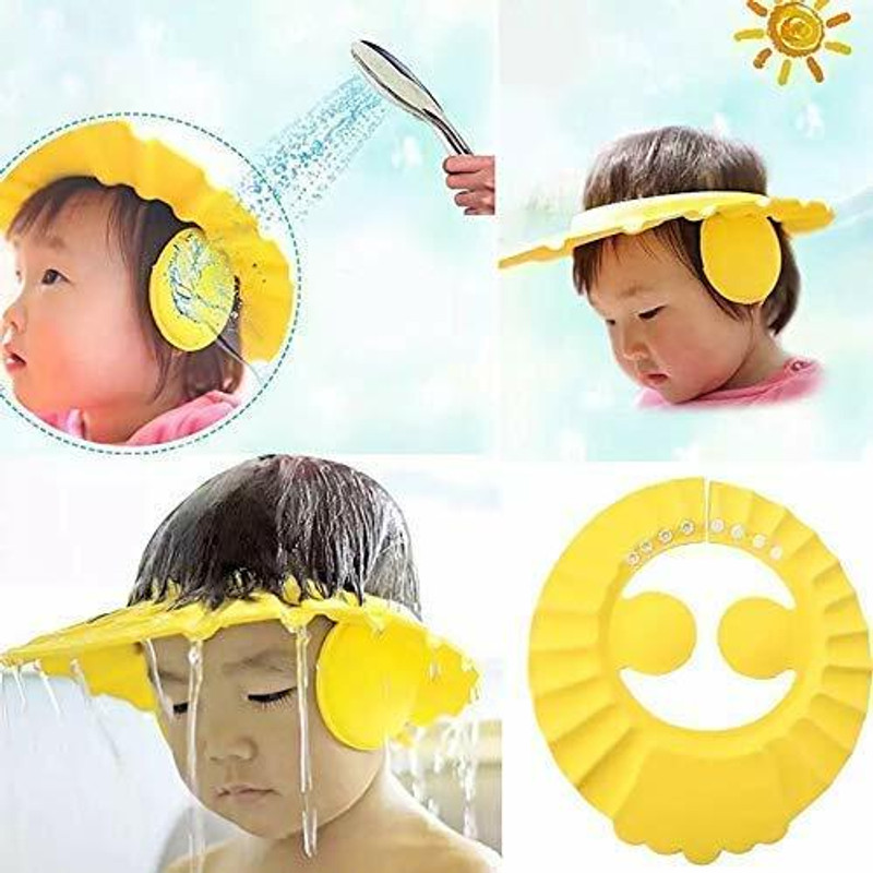 VVG TRADERS Adjustable Silicone Bathing Crown Waterproof Shampoo hat for Washing Hair