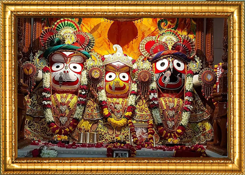 JASHVIRA Bhagwan Jagannath Photo Frame Size 10x14 Print A4 12 inch Spritual(Golden)