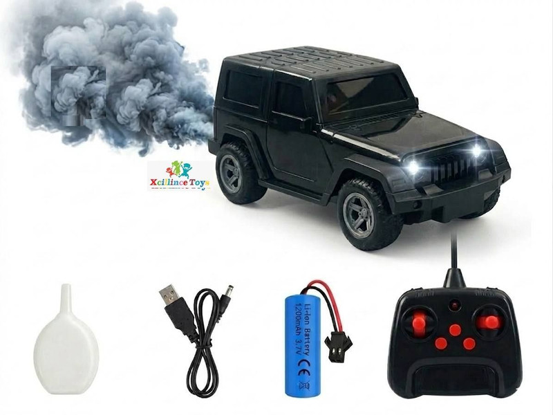 Xcillince Toys Smoke RC Car with LED Lights, Rechargeable Battery, High Speed Control(Multicolor)