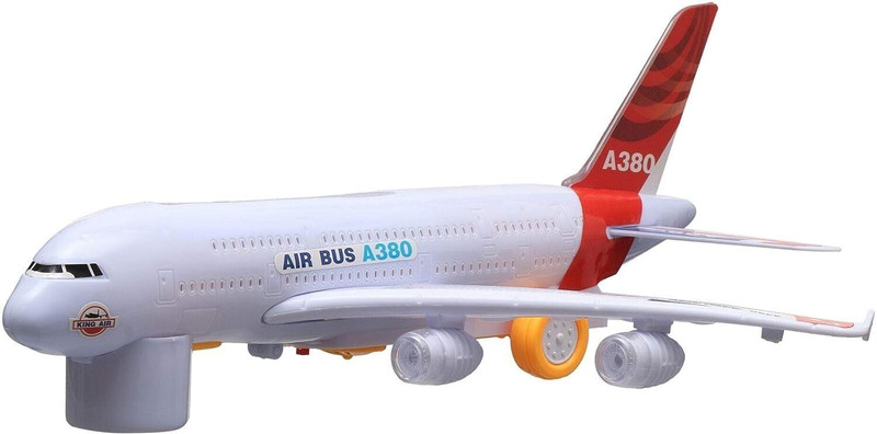 Kmc kidoz Flashing Lights and Realistic Jet Engine Sounds Unbreakable Big Size Airbus(Multicolor)