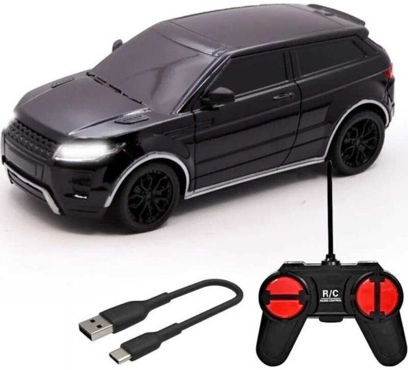 CADDLE & TOES Remote Control Toy Car Electric Chargeable 3D Lightning (Black)(Black)