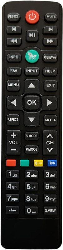 Xpecial M345 CH-UNI183 CR0MA VISE AM S-TRAD Remote Compatible with CROMA / AMSTRAD / VISE 4K SMART LED LCD TV Remote Controller(Black)