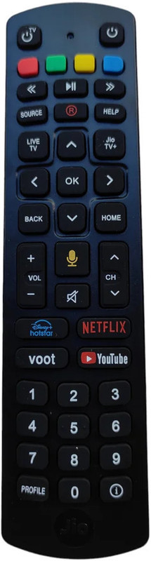 Crystonics Jio Voice Function Remote Compatible for Set Top Box and Jio Fiber Box Jio Set Top Box Remote Controller(Black)