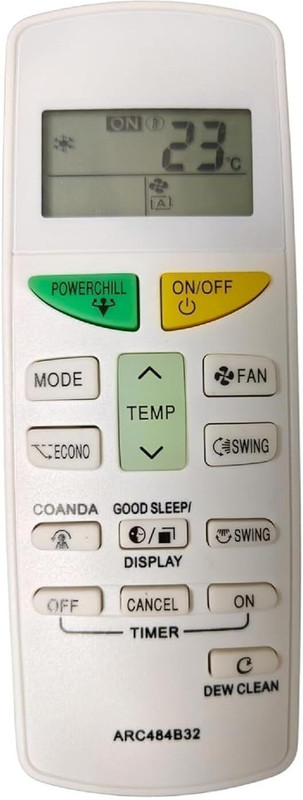 Hybite AC Remote Compatible For Da-ikin Split /Window AC With Dew Clean Function ( MATCH YOUR OLD REMOTE )Daikin AC Remote Controller(White)