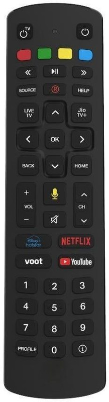 Viart NA Jiio Bluetooth Remote Control Compatible for Settop Box with Voice Function (Please Match The Image with Your Old Remote) jio fiber Remote Controller(Black)