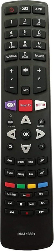 NixGlobal M278 RML-1330+ RC311 FM13 FM11 Remote Compatible with TCL SMART LED LCD TV Remote Controller(Black)