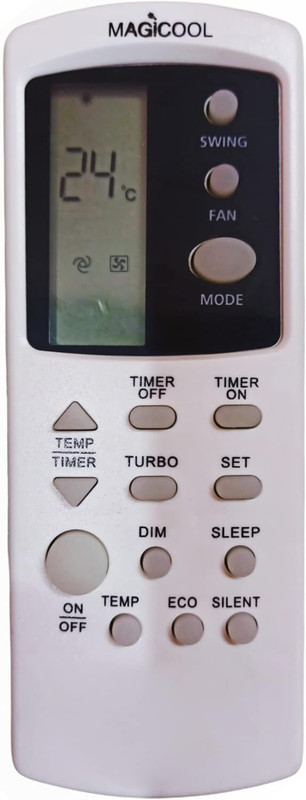 NixGlobal M240 210-1 WHIRL-P00L AC Remote Compatible with WHIRLPOOL 1 / 1.5 / 2 TON AC Remote Controller(White)