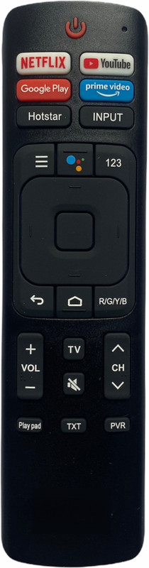 EHOP Compatible Remote Control for Smart LED LCD TV with youtube,netflix Crown Remote Controller(Black)