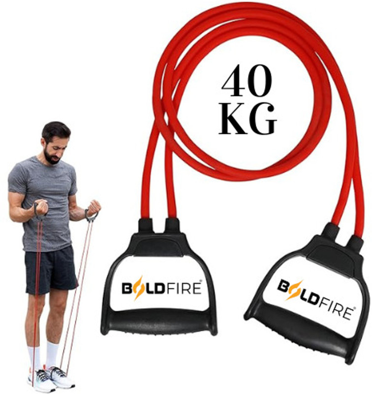 BoldFire Double Toning Tube PullRope Elastic Resistance Bands Fitness Rope Rubber Resistance Tube(Multicolor)