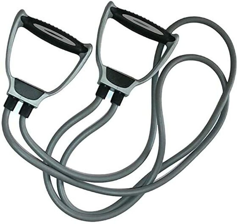 Shopeleven Resistant toning tube resistant band full body fitness exerciser rope Resistance Tube(Grey)