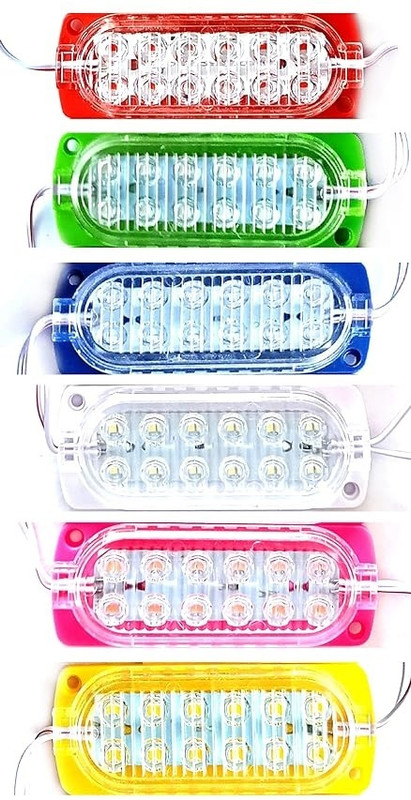 StrawHat DC 12V 3 Watt Waterproof LED Module Light Lamp Bulb Multipurpose Use For vehicle Indicator Light Car, Motorbike, Van LED (12 V, 3 W)(6 Series, Pack of 6)