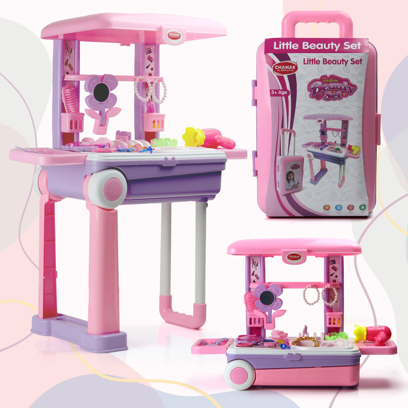 333MART Beauty Set Trolley for Kids with 25 Pieces Make Up Set (Beauty Set Trolley)