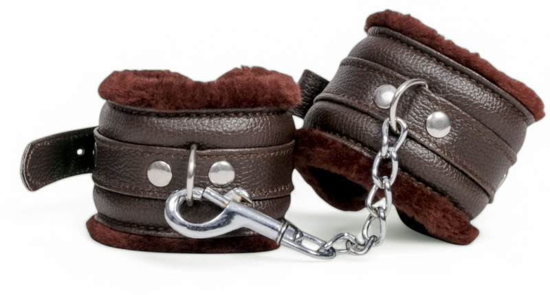 cinrada Handcuff Adjustable Brown Set Premium Soft Leather Cuffs for Couples