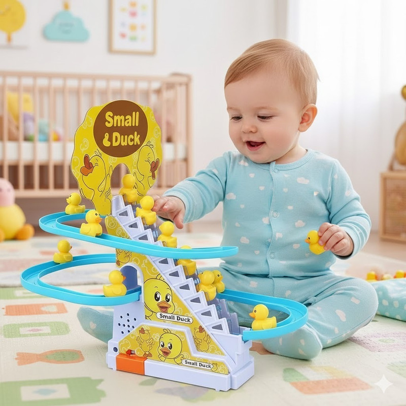 Shiv Online 3 duck Toy with Lights and Music_3 Duck Included (Small Duck Track toy)(Multicolor)