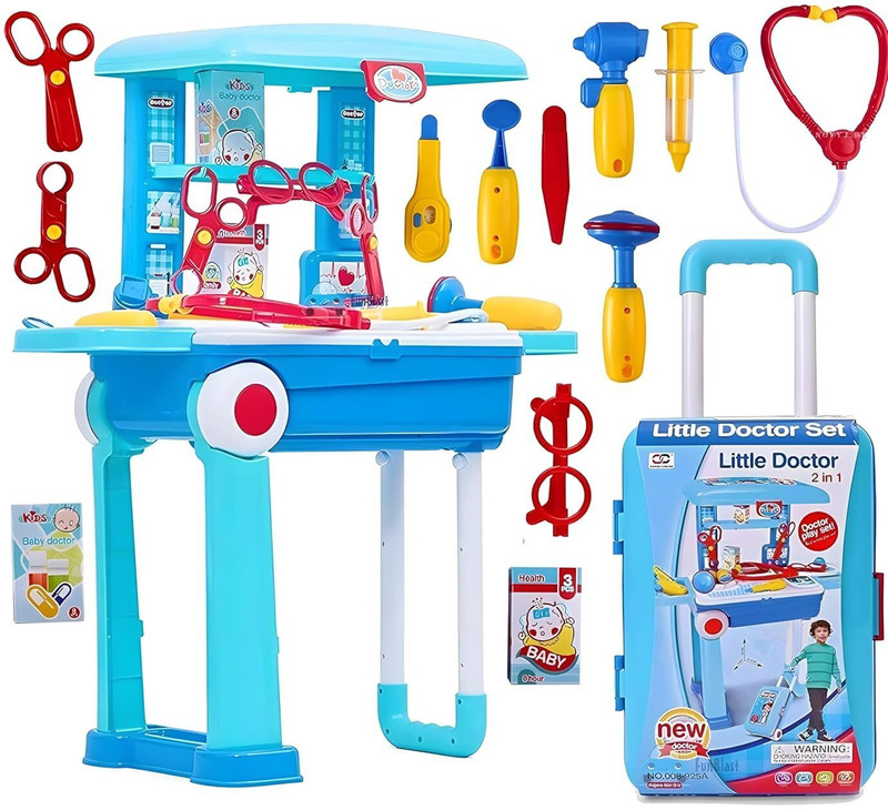 Pepstter 2-in-1 Doctor Set & Trolley for Kids | Doctor Kit with Real Action Play Set