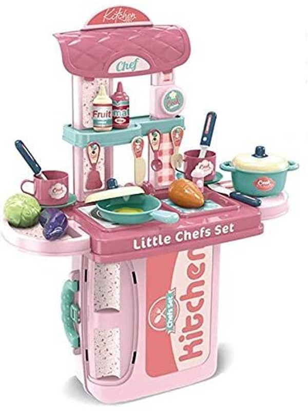 himanshu tex 3 in 1 Kitchen Suitcase for Kids Mini Play Set Portable Cooking Toys for Girls