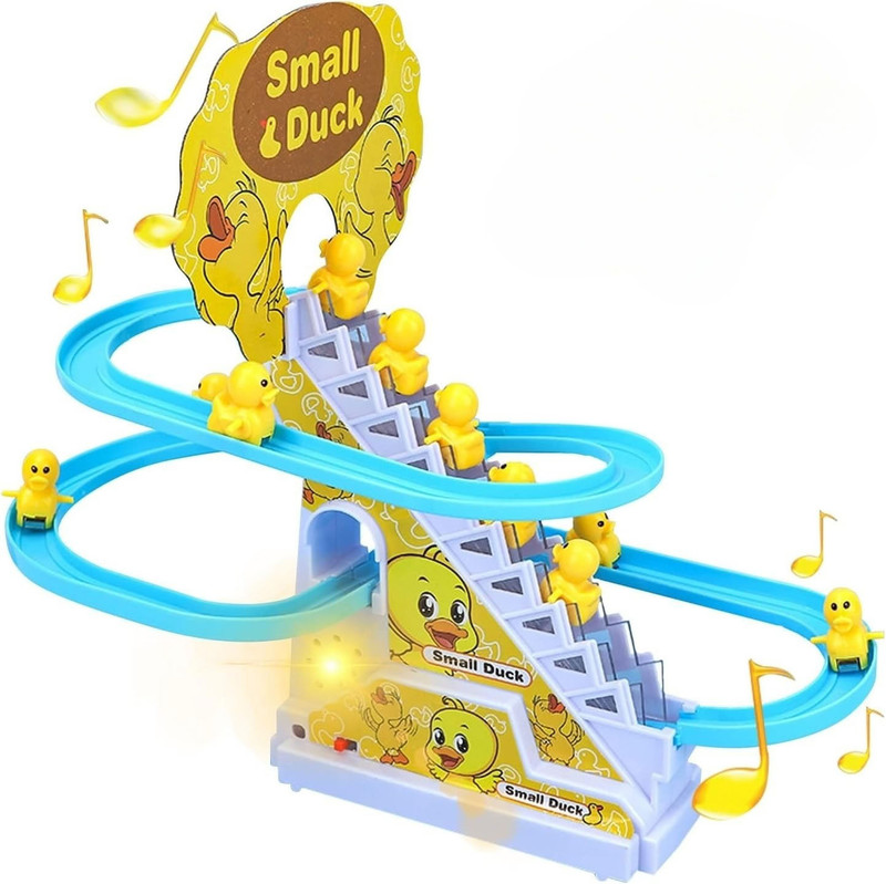 JAITOYS Sliding Duck Track Set with Climbing Ducklings(Yellow)