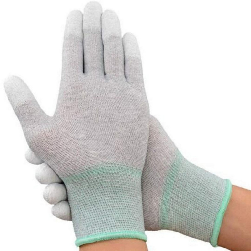 Masox Store Safe PU Finger Coated Hand Gloves for All Type PCB Assembly/Repairing Work K2 Climbing Gloves(Grey, Green)